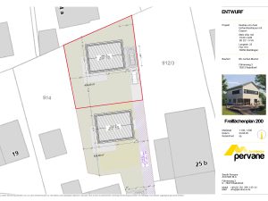 Freiflächenplan mit Grundstücksmarkierung