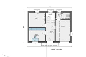Grundriss Keller mit Garage