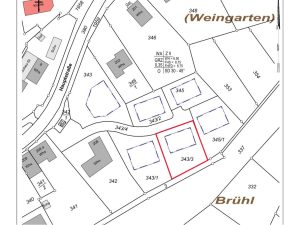 Lageplan Baugebiet Weingarten - Flst. 343/3