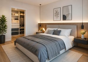 Beispiel Visualisierung Schlafzimmer mit Ankleide