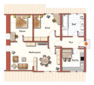Grundriss Wohnung DG